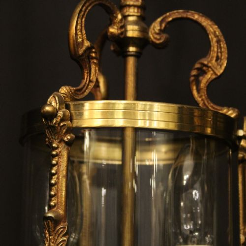 FRENCH SMALL PAIR OF GILDED CONVEX HALL LANTERNS - ADDITIONAL PHOTO 3