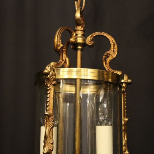 FRENCH SMALL PAIR OF GILDED CONVEX HALL LANTERNS - ADDITIONAL PHOTO 4