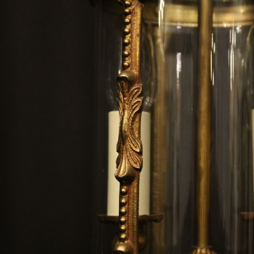 FRENCH SMALL PAIR OF GILDED CONVEX HALL LANTERNS - ADDITIONAL PHOTO 6