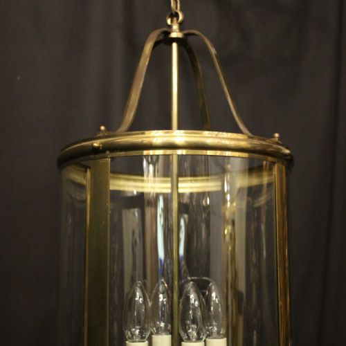 ENGLISH BRASS FOUR LIGHT CONVEX ANTIQUE LANTERN - ADDITIONAL PHOTO 2