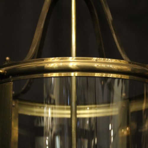 ENGLISH BRASS FOUR LIGHT CONVEX ANTIQUE LANTERN - ADDITIONAL PHOTO 7