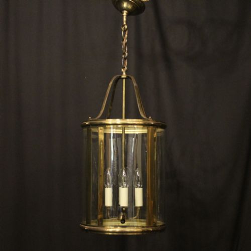 ENGLISH BRASS FOUR LIGHT CONVEX ANTIQUE LANTERN - ADDITIONAL PHOTO 8