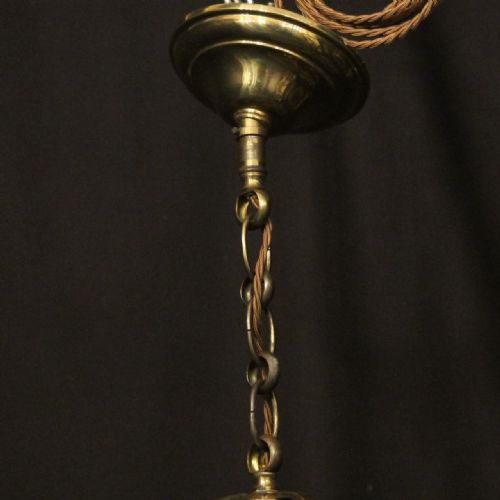 ENGLISH BRASS FOUR LIGHT CONVEX ANTIQUE LANTERN - ADDITIONAL PHOTO 9