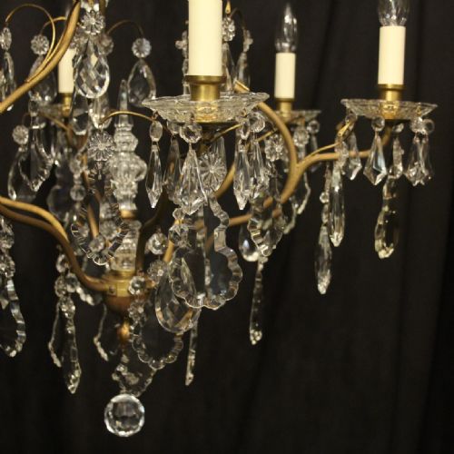FRENCH GILDED BIRDCAGE CRYSTAL 7 LIGHT ANTIQUE CHANDELIER - ADDITIONAL PHOTO 2