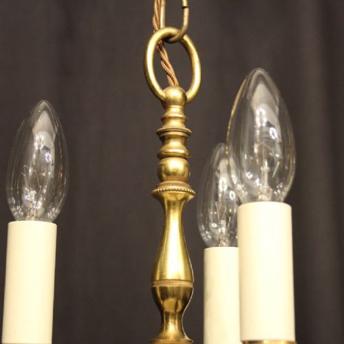 FRENCH PAIR OF EMPIRE TRIPLE LIGHT ANTIQUE CHANDELIERS - ADDITIONAL PHOTO 6