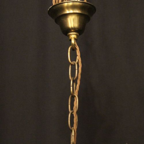 FRENCH PAIR OF EMPIRE TRIPLE LIGHT ANTIQUE CHANDELIERS - ADDITIONAL PHOTO 9