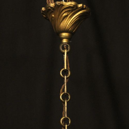 FRENCH GILDED BRONZE CRYSTAL 10 LIGHT ANTIQUE CHANDELIER - ADDITIONAL PHOTO 9