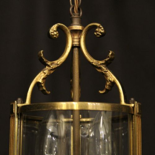 FRENCH PAIR OF GILDED TWIN LIGHT CONVEX HALL LANTERNS - ADDITIONAL PHOTO 4