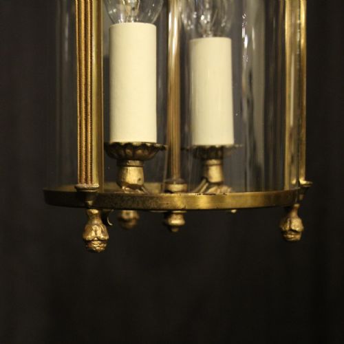 FRENCH PAIR OF GILDED TWIN LIGHT CONVEX HALL LANTERNS - ADDITIONAL PHOTO 5