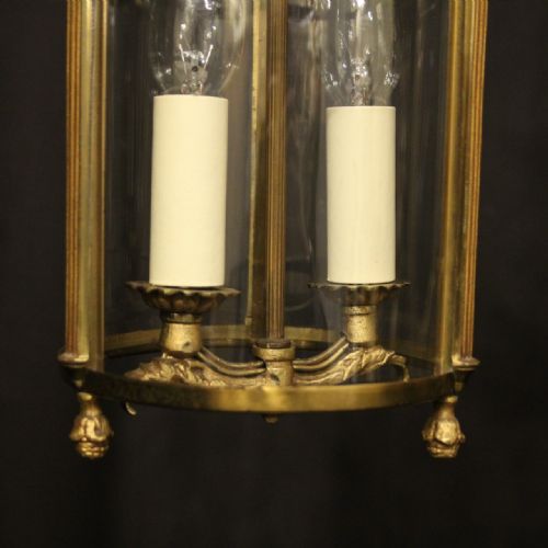 FRENCH PAIR OF GILDED TWIN LIGHT CONVEX HALL LANTERNS - ADDITIONAL PHOTO 6