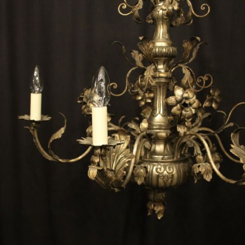ITALIAN GENOA 6 LIGHT ANTIQUE CHANDELIER - ADDITIONAL PHOTO 1