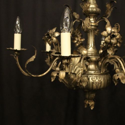 ITALIAN GENOA 6 LIGHT ANTIQUE CHANDELIER - ADDITIONAL PHOTO 2