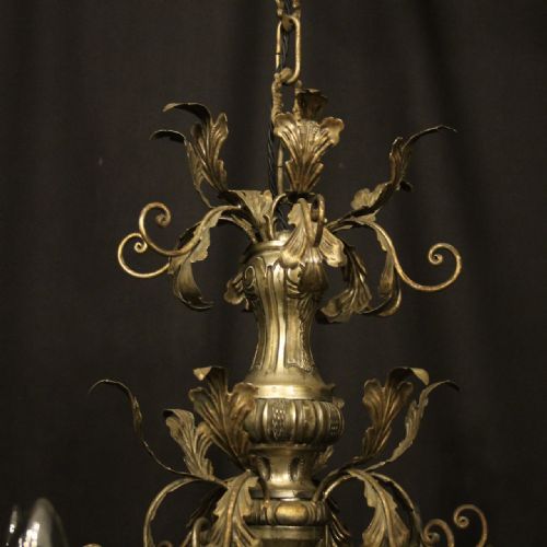 ITALIAN GENOA 6 LIGHT ANTIQUE CHANDELIER - ADDITIONAL PHOTO 6