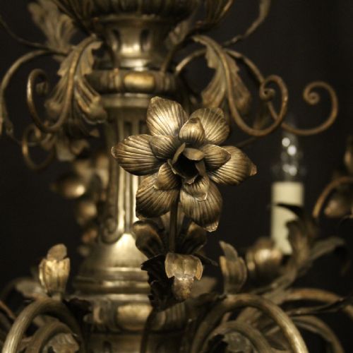 ITALIAN GENOA 6 LIGHT ANTIQUE CHANDELIER - ADDITIONAL PHOTO 7