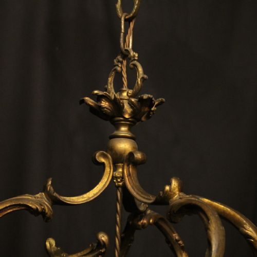 FRENCH GILDED BRONZE ANTIQUE HALL LANTERN - ADDITIONAL PHOTO 9