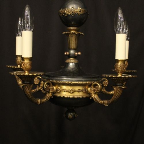 EMPIRE GILDED EMPIRE 5 LIGHT ANTIQUE CHANDELIER - ADDITIONAL PHOTO 1