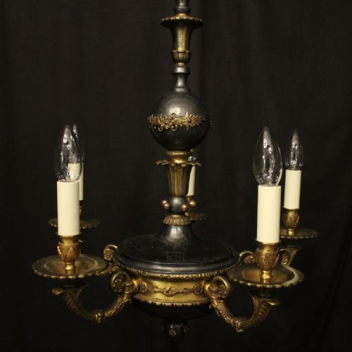 EMPIRE GILDED EMPIRE 5 LIGHT ANTIQUE CHANDELIER - ADDITIONAL PHOTO 5
