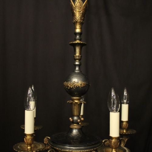EMPIRE GILDED EMPIRE 5 LIGHT ANTIQUE CHANDELIER - ADDITIONAL PHOTO 6