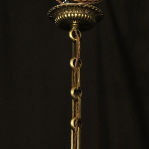 FRENCH GILDED BRONZE 6 LIGHT ANTIQUE CHANDELIER - ADDITIONAL PHOTO 9