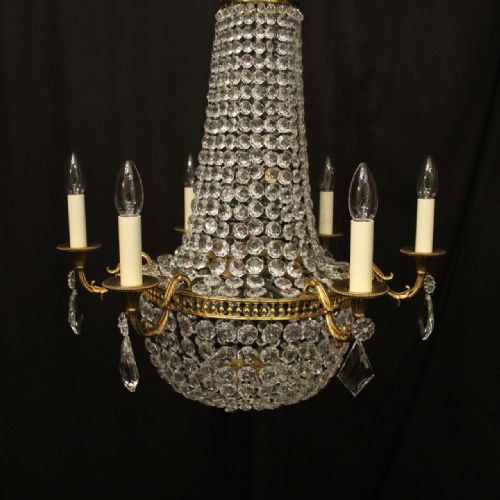 FRENCH GILDED 9 LIGHT TENT WATERFALL CHANDELIER - ADDITIONAL PHOTO 1