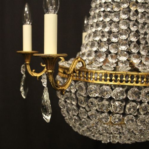 FRENCH GILDED 9 LIGHT TENT WATERFALL CHANDELIER - ADDITIONAL PHOTO 3