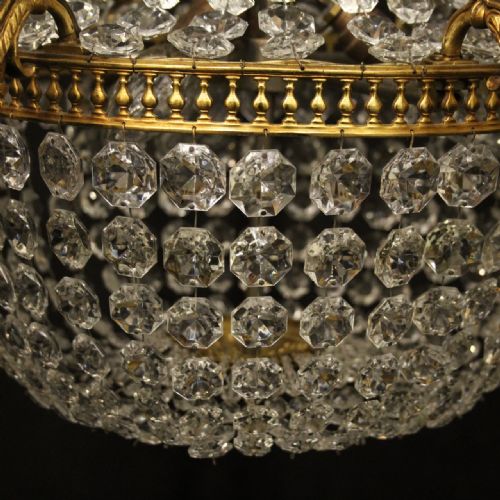 FRENCH GILDED 9 LIGHT TENT WATERFALL CHANDELIER - ADDITIONAL PHOTO 6