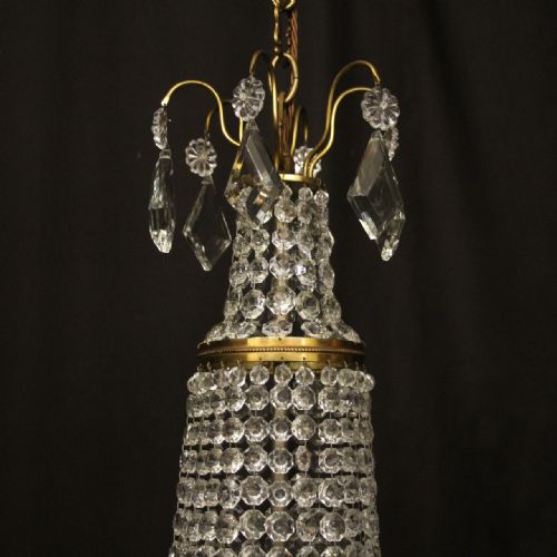 FRENCH GILDED 9 LIGHT TENT WATERFALL CHANDELIER - ADDITIONAL PHOTO 9