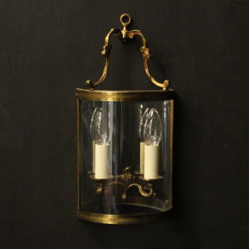 french single gilded convex half lantern wall light - CATEGORY: ANTIQUE LIGHTING - DATED 1930