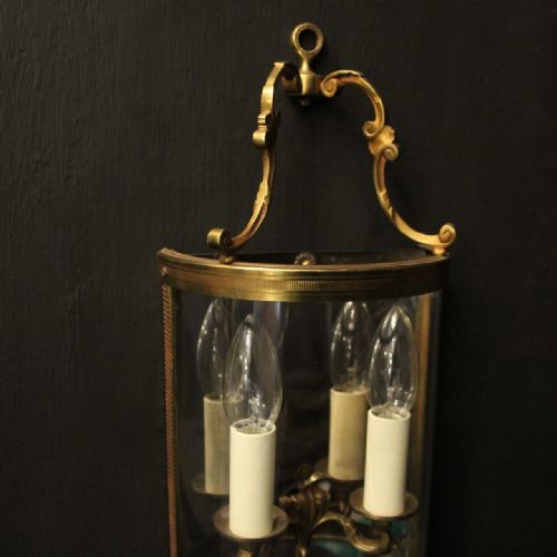 FRENCH SINGLE GILDED CONVEX HALF LANTERN WALL LIGHT - ADDITIONAL PHOTO 1