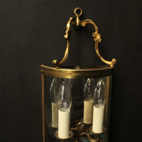 FRENCH SINGLE GILDED CONVEX HALF LANTERN WALL LIGHT - ADDITIONAL PHOTO 4