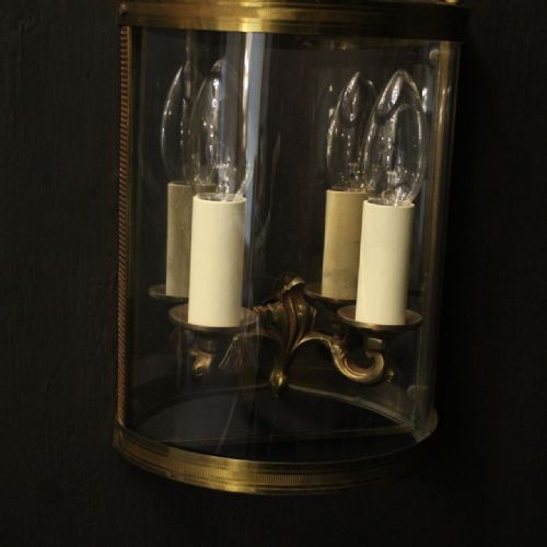 FRENCH SINGLE GILDED CONVEX HALF LANTERN WALL LIGHT - ADDITIONAL PHOTO 5
