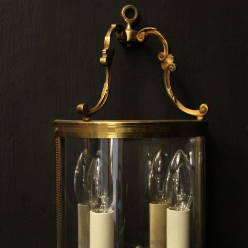 FRENCH SINGLE GILDED CONVEX HALF LANTERN WALL LIGHT - ADDITIONAL PHOTO 7