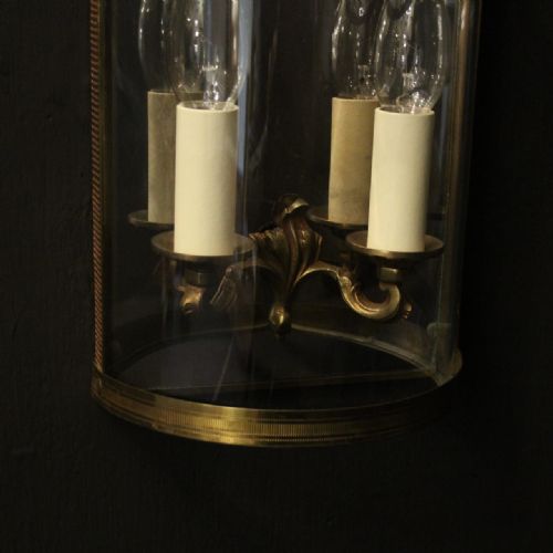 FRENCH SINGLE GILDED CONVEX HALF LANTERN WALL LIGHT - ADDITIONAL PHOTO 8