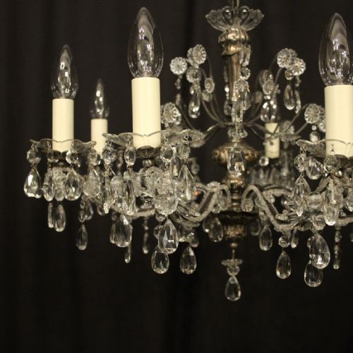 ITALIAN GENOA CRYSTAL 8 LIGHT ANTIQUE CHANDELIER - ADDITIONAL PHOTO 1