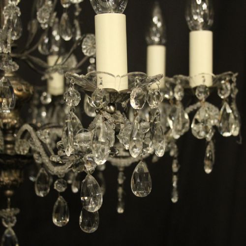 ITALIAN GENOA CRYSTAL 8 LIGHT ANTIQUE CHANDELIER - ADDITIONAL PHOTO 2