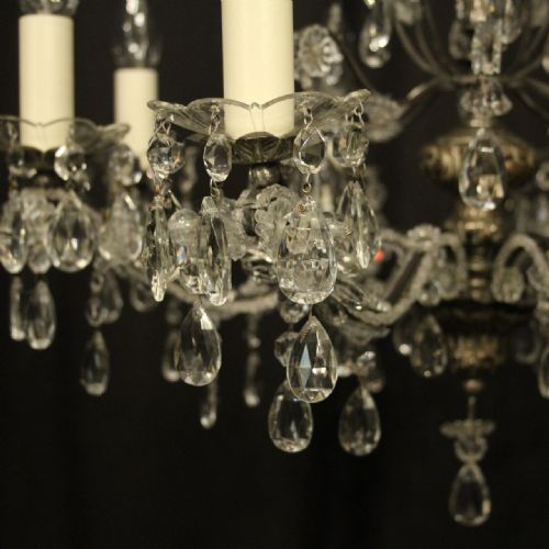 ITALIAN GENOA CRYSTAL 8 LIGHT ANTIQUE CHANDELIER - ADDITIONAL PHOTO 3