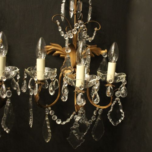 FRENCH PAIR OF GILDED TRIPLE ARM WALL LIGHTS - ADDITIONAL PHOTO 5