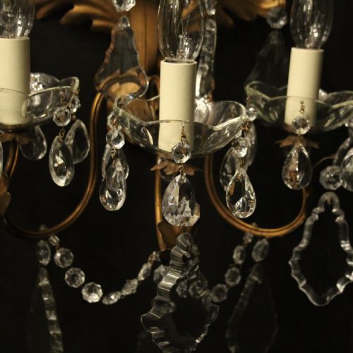 FRENCH PAIR OF GILDED TRIPLE ARM WALL LIGHTS - ADDITIONAL PHOTO 7