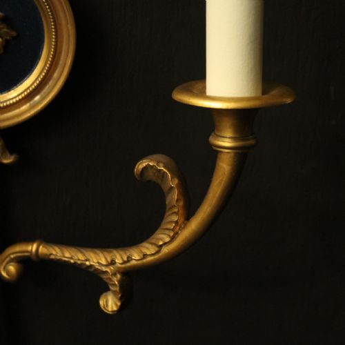 FRENCH GILDED BRONZE TWIN ARM WALL LIGHTS - ADDITIONAL PHOTO 5