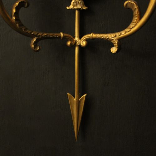 FRENCH GILDED BRONZE TWIN ARM WALL LIGHTS - ADDITIONAL PHOTO 6