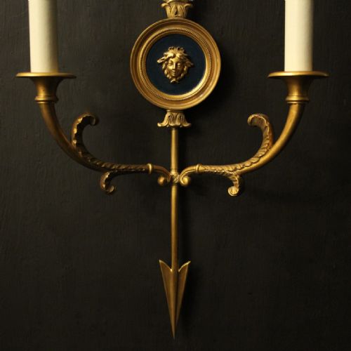 FRENCH GILDED BRONZE TWIN ARM WALL LIGHTS - ADDITIONAL PHOTO 8