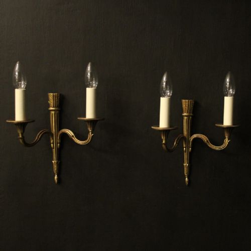 french pair of gilded empire antique wall lights - CATEGORY: ANTIQUE LIGHTING - DATED 1930