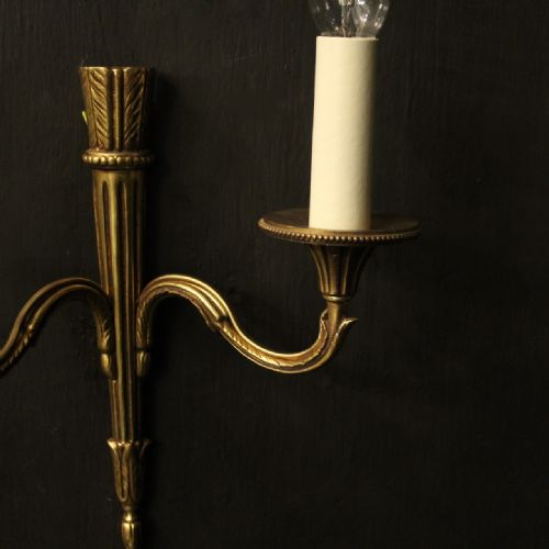 FRENCH PAIR OF GILDED EMPIRE ANTIQUE WALL LIGHTS - ADDITIONAL PHOTO 3