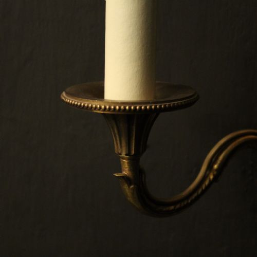 FRENCH PAIR OF GILDED EMPIRE ANTIQUE WALL LIGHTS - ADDITIONAL PHOTO 5