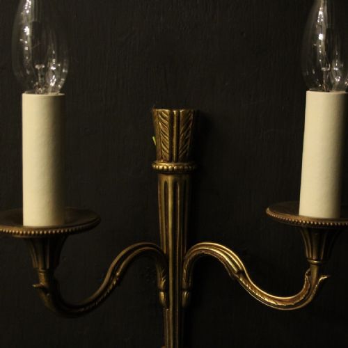 FRENCH PAIR OF GILDED EMPIRE ANTIQUE WALL LIGHTS - ADDITIONAL PHOTO 6