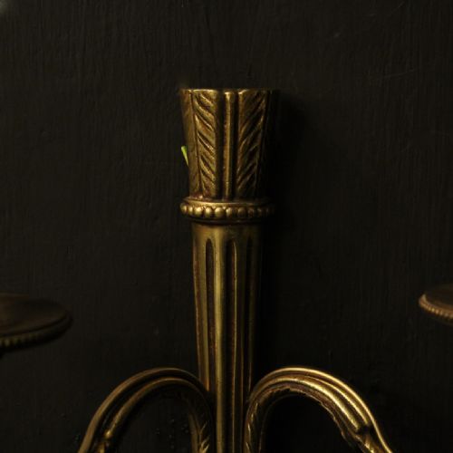 FRENCH PAIR OF GILDED EMPIRE ANTIQUE WALL LIGHTS - ADDITIONAL PHOTO 7