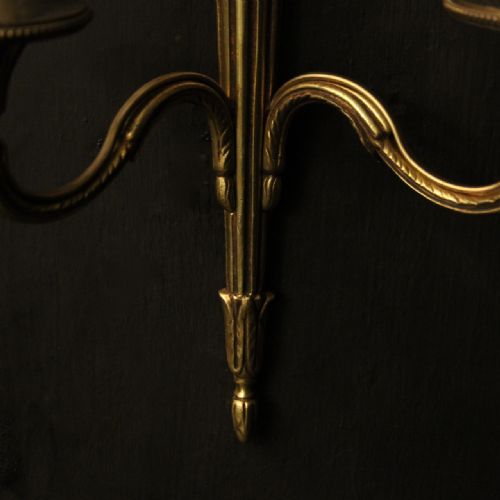 FRENCH PAIR OF GILDED EMPIRE ANTIQUE WALL LIGHTS - ADDITIONAL PHOTO 8