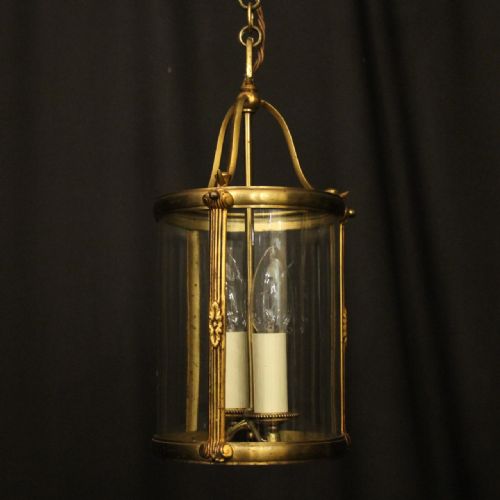 french gilded twin light antique lantern - CATEGORY: ANTIQUE LIGHTING - DATED 1920