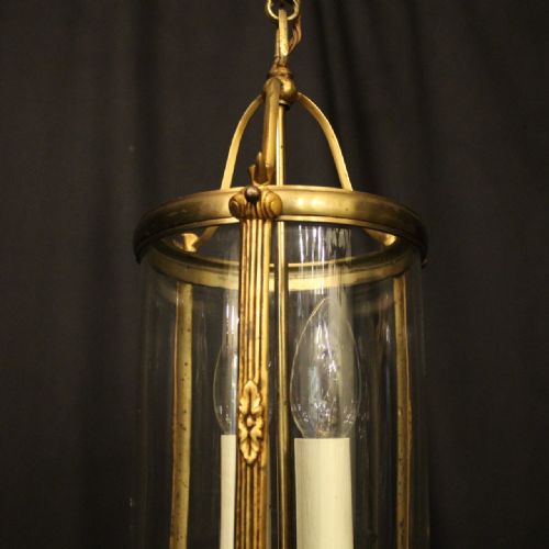FRENCH GILDED TWIN LIGHT ANTIQUE LANTERN - ADDITIONAL PHOTO 2