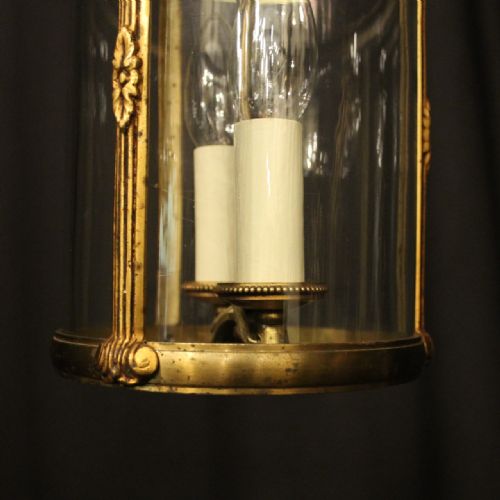 FRENCH GILDED TWIN LIGHT ANTIQUE LANTERN - ADDITIONAL PHOTO 3